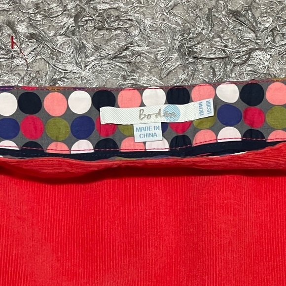 Boden Corduroy Mini Skirt Coral Casual Chic Ribbed Retro Pull-On Seasonal 10R - Picture 6 of 8